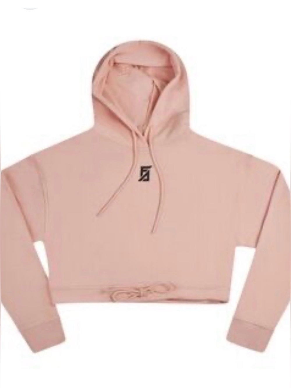 Faith Connexion Blush Cropped Drawstring Hoodie size XL